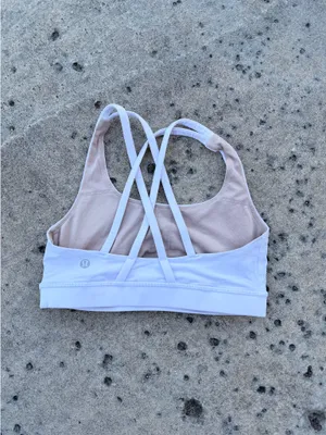White Lululemon Energy Bra 4 thumbnail 4