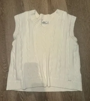 Hollister Sweater Vest White thumbnail 1