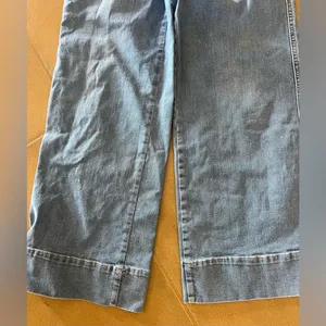 Free People Light Blue Denim Wide-Leg Jumpsuit thumbnail 4