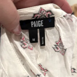 Paige Sammy Off-White Print Vneck Cotton Lightweight Top M thumbnail 5