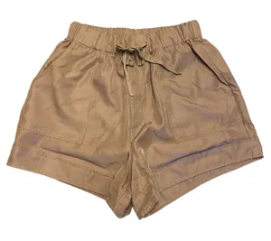 Zenana Light Mocha Drawstring Shorts Size Small thumbnail 1