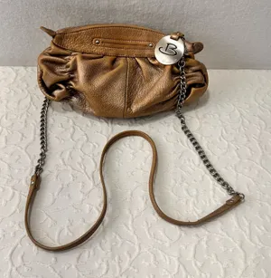 Soft Leather Purse A.L.C. B. Makowsky Hobo Black Biker Satchel Metal Chains thumbnail 1