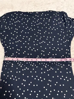 Esprit large Maternity & Nursing Navy Blue Polka Dot Midi Dress thumbnail 3