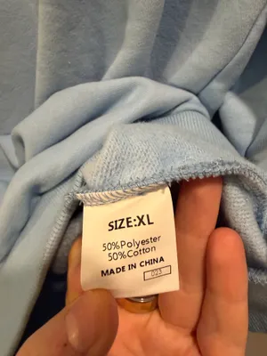 Unbranded Color Contrast Long Sleeve Sweatshirt Blue thumbnail 4