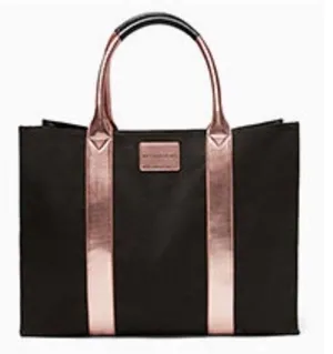 Victoria’s Secret rose gold canvas large tote bag thumbnail 1