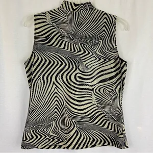 Vintage Y2K Jaipur Zebra Print Top Sparkle Sleeveless Mobwife Animal Print Large thumbnail 10