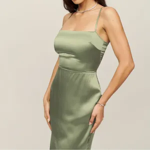 NWT Reformation Oaklie Silk Midi Dress in Artichoke Green thumbnail 2
