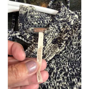 Free People Women S/P Roma Chiffon Snake Ruffle Long Sleeve Blouse Animal Print thumbnail 4