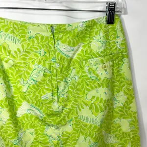 Lilly Pulitzer Size 4 Skirt VTG‎ White Label Green Animal Print Retro Cotton 464 thumbnail 11