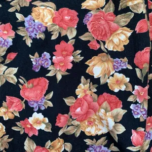 Vintage 90s Maxi Skirt Dark Floral Black Pink Cottagecore‎ Button Down XL thumbnail 6