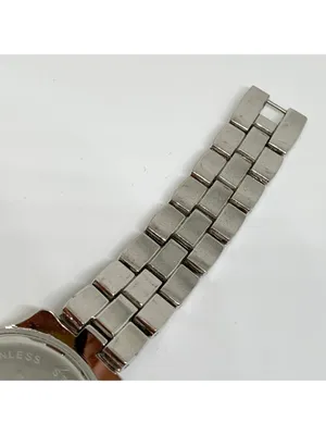 Peugeot women’s silver tone watch 31mm mop dial rhinestones quartz 7” running thumbnail 6