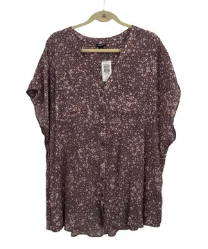 Torrid Purple Lindsay Button-Front Dolman Top Size 3 or 3X or 22-24 thumbnail 3