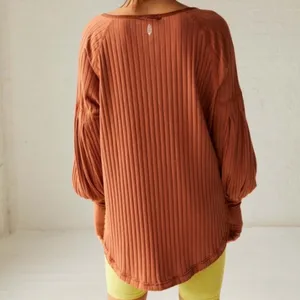 NWT Free People Movement Bella Layer Ribbed Henley Top Spiced Copper Generous XS thumbnail 4
