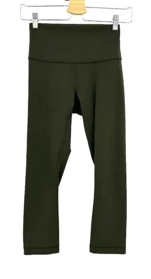 Lululemon Wunder Under Crop (Hi-Rise) Full-On Luxtreme 21"‎ in Dark Olive Size 4 thumbnail 1