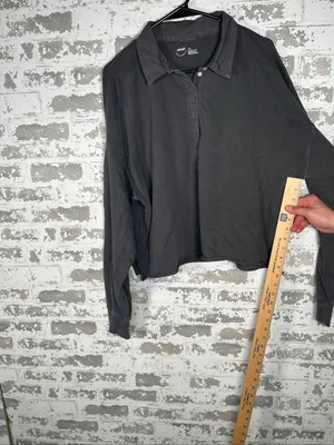 Aerie | women dark gray Henley shirt thumbnail 7