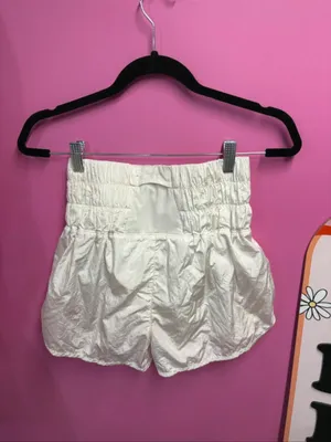 Free people movement Women's High-Waist Cream Smocked Shorts thumbnail 4