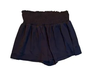 TCEC Navy Blue High Waisted Smocked Flare Shorts thumbnail 1