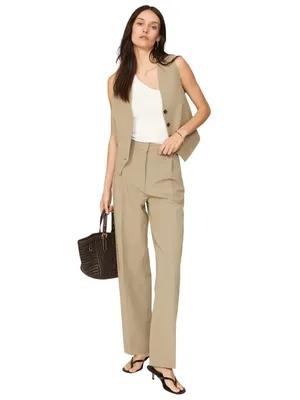Samsoe Ramona Vest in Tan Medium Womens Sleeveless Tank Top thumbnail 4