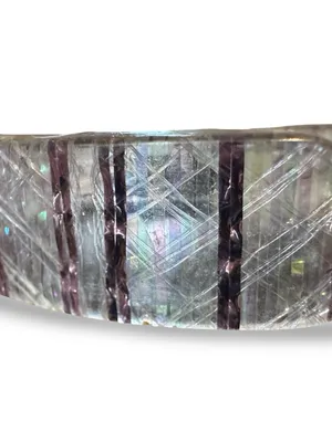 Unique Vintage Iridescent Clear and Lavender Lucite Bangle/Cuff Bracelet thumbnail 3