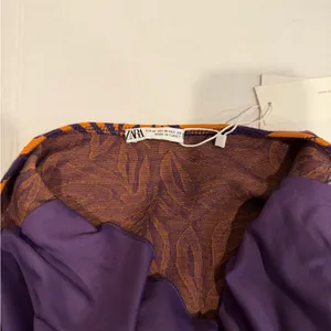 Zara Purple and Orange Floral One-Piece Swimsuit thumbnail 3