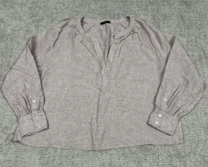 Quince Peasant Top Womens XL European Linen Popover Shirt Mauve Pink Boxy Eco thumbnail 1