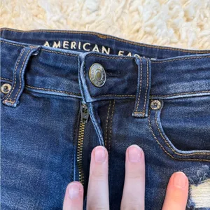 American Eagle Outfitters Blue Distressed Jean Shorts thumbnail 3