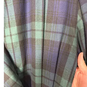 Vintage JG Hook‎ Plaid Rayon Maxi Dress Green Navy Blue Size 16 thumbnail 4