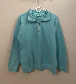 Comfort Colors Teal Quarter-Zip Sweater thumbnail 1