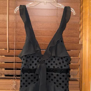 NWT Anthropologie x Endless Rose Dotty Sleeveless V-Neck Ruffled Maxi Dress S thumbnail 10
