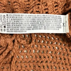 Forever 21 Retro Crochet Knit Bell Sleeves Crop Top 100% Cotton Size Small Brown thumbnail 8