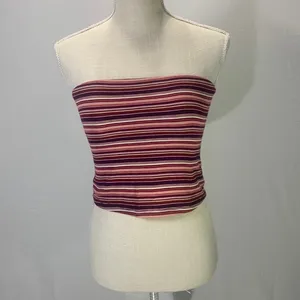 American Eagle Outfitters Soft & Sexy Striped Red Tube Top Strapless Siz… thumbnail 2