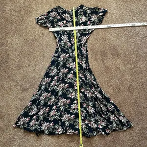 Vtg Nostalgia Maxi Dress Med Whimsical Garden Dark Floral Cottagecore Whimsigoth thumbnail 5