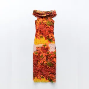 NWT Zara midi floral tulle Dress thumbnail 5