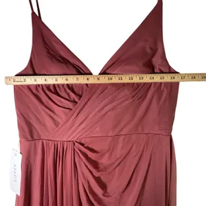 Azazie Evalin Chiffon Bridesmaid Dress Desert Rose Pink Size A14 Formal Maxi New thumbnail 7