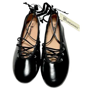 No Boundaries Corset Ballet Flats Black Lace Up Ankle Tie Womens Shoes Sz 7 NWOB thumbnail 3