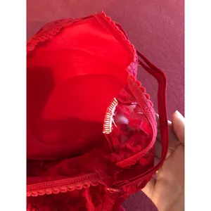 Red lace babydoll lingerie nightie bra top Size M thumbnail 6
