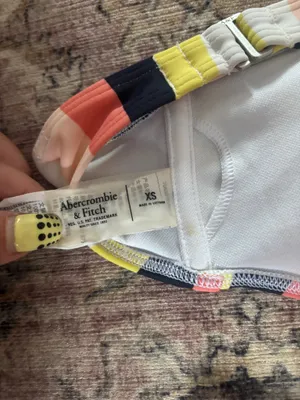 Abercrombie Stripe Pink, Orange, Yellow, Blue Bathing Suit Set thumbnail 3