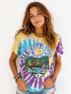 Grateful Dead Tie Dye Dancing Bears Skeleton Graphic Tee Shirt Size Medium thumbnail 1
