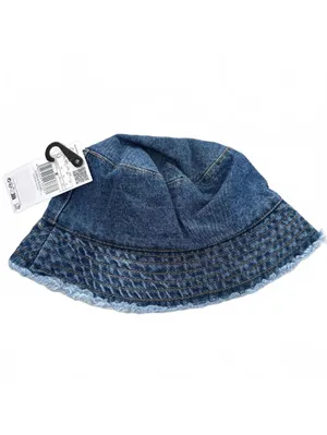 Mango Cotton Frayed Denim Bucket Hat NWT Blue thumbnail 4