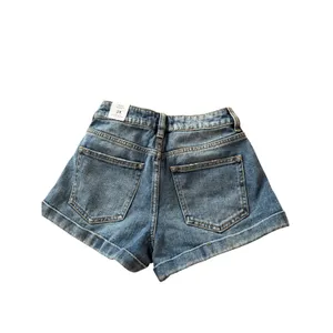 PacSun Womens High Rise Mom Shorts Blue Denim‎ Distressed Cuffed Size 23 NWT thumbnail 2