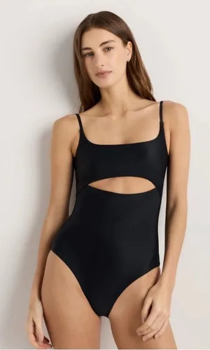 NWT Italian Cut Out One-Piece Swimsuit in Black - Size: Small thumbnail 1