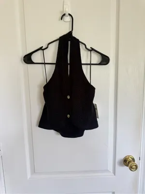 Anthropologie Maeve NEW Halter Cable Sweater Vest thumbnail 3