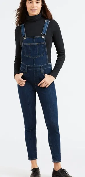 Levi's dark blue skinny‎ Denim Overalls medium thumbnail 1