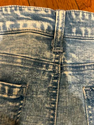 Tinseltown Crossover-Waist frayed hem Ripped Embellished Denim mini Skirt, 11 thumbnail 15