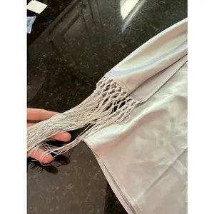 Boston Proper charmeuse‎ fringe one shoulder blouse Silver Shirt Boho Top Zip thumbnail 3