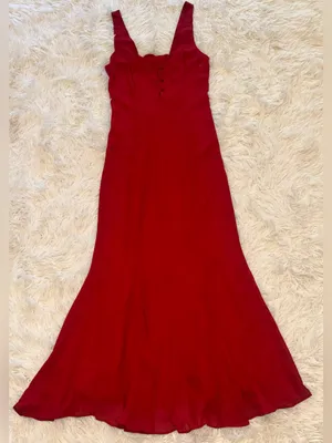 NEW REFORMATION Laine Red sleeveless midi dress sz 4 thumbnail 5