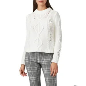 Rachel Roy Adrina Crewneck Pullover in Ivory, Size L New w/o Tag thumbnail 3