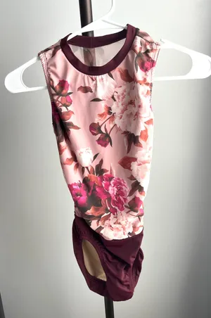 Second Skin Dancewear Floral Leotard With Open Back thumbnail 1
