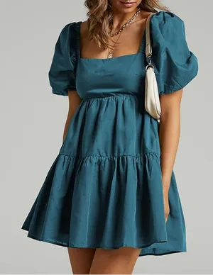 Blue short dress Size M thumbnail 1
