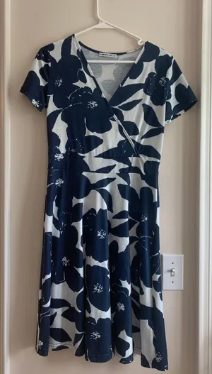 Amazon Blue Floral Dress thumbnail 1